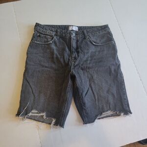 Asos Design Black Washed Denim Shorts Size 34